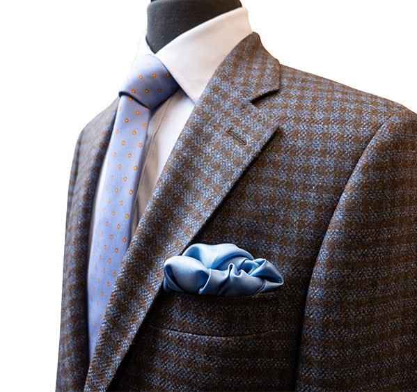 Toby Luper Signature Collection –Blue & Brown Check Tweed UK